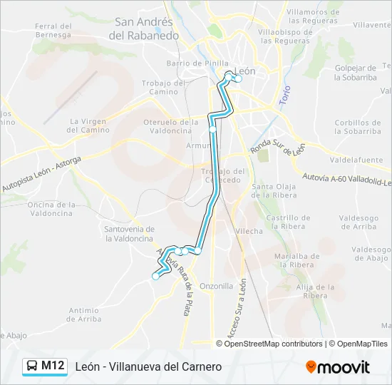 M12 Bus Line Map