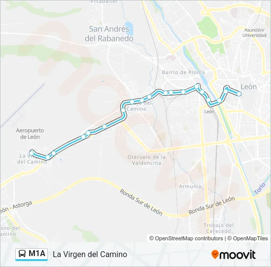 M1A Bus Line Map