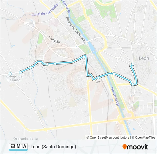 M1A Bus Line Map