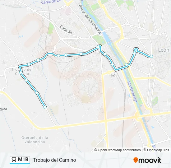 M1B Bus Line Map