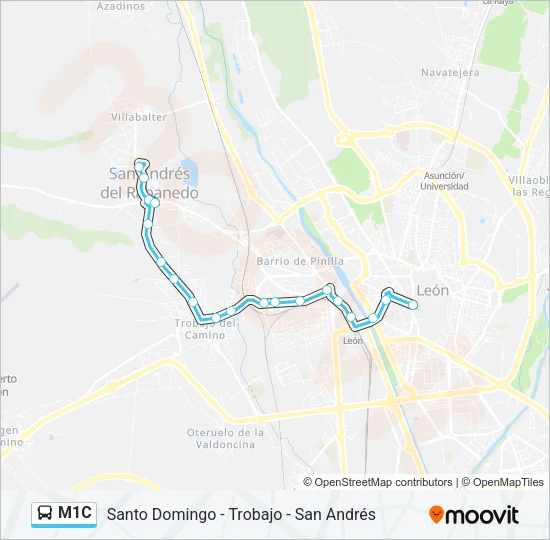 M1C Bus Line Map