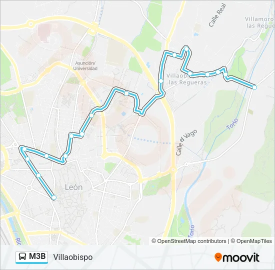 M3B Bus Line Map