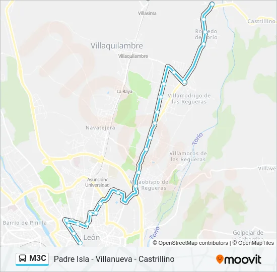 M3C Bus Line Map