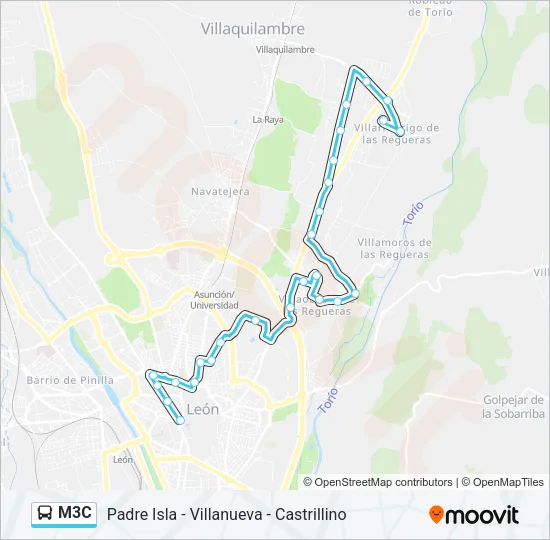 M3C Bus Line Map