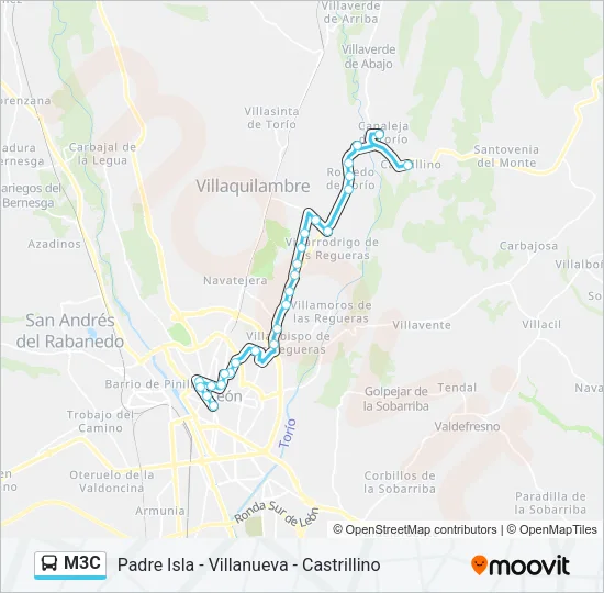 M3C Bus Line Map