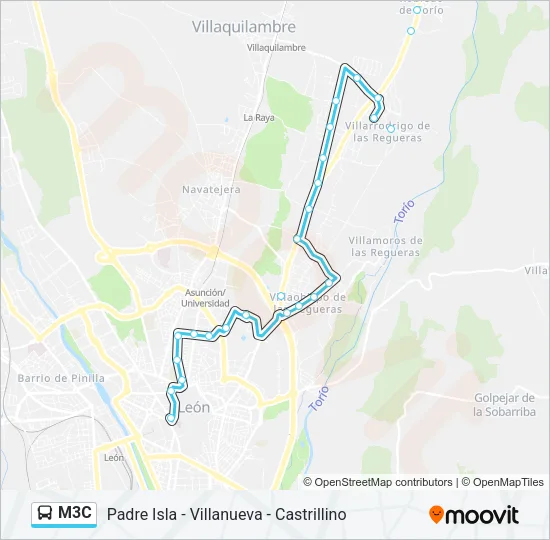 M3C Bus Line Map