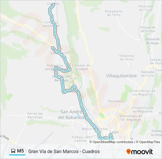 M5 Bus Line Map