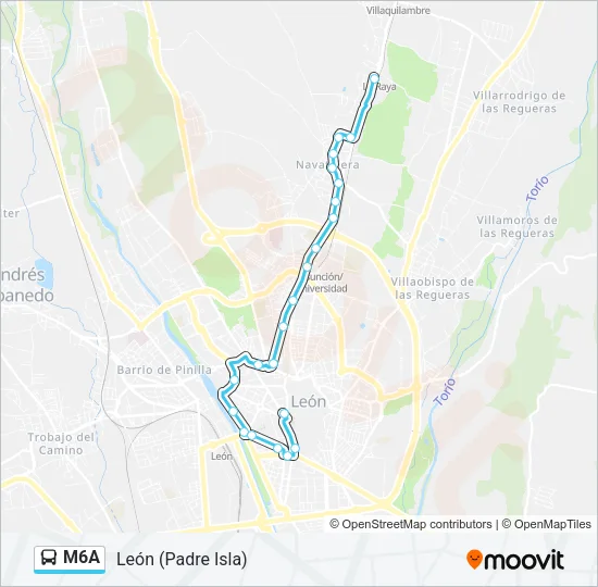 M6A Bus Line Map