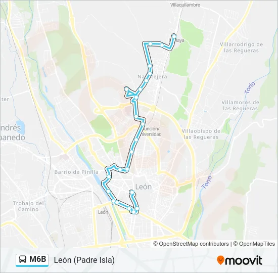 M6B Bus Line Map