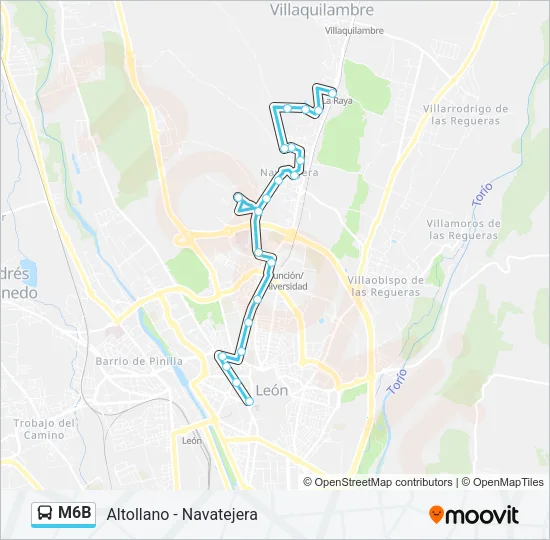 M6B Bus Line Map
