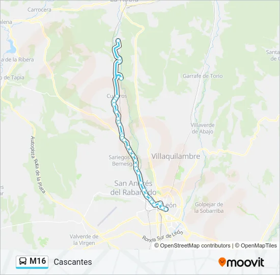 M16 Bus Line Map
