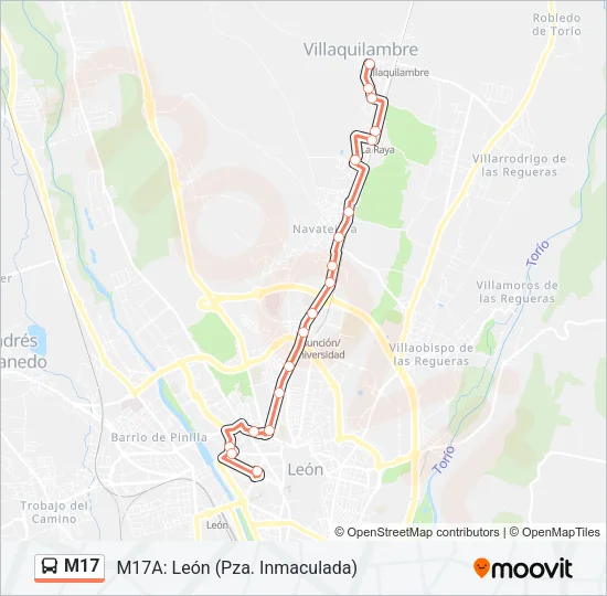 M17 Bus Line Map