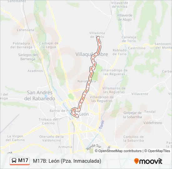 M17 Bus Line Map