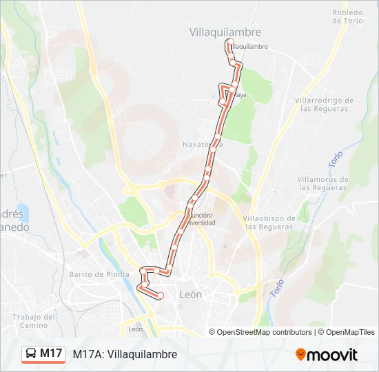 M17 Bus Line Map