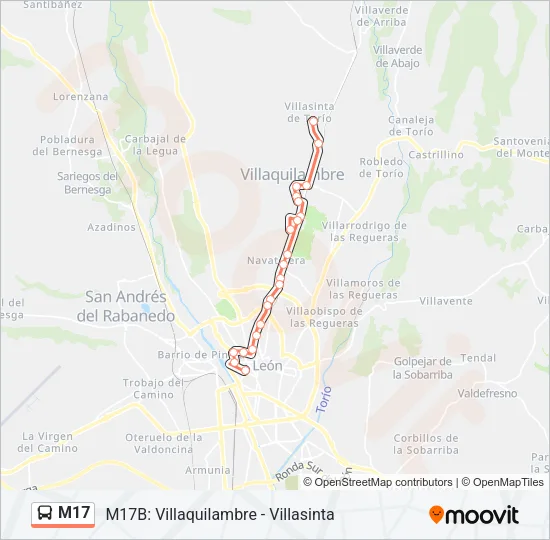 M17 Bus Line Map