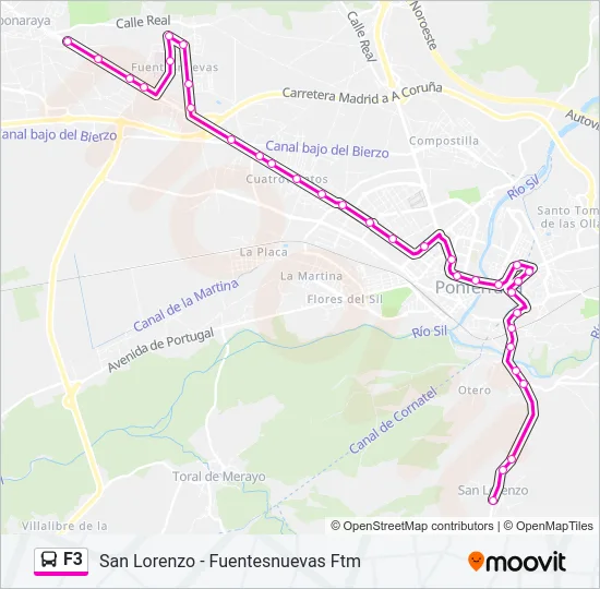 F3 Bus Line Map