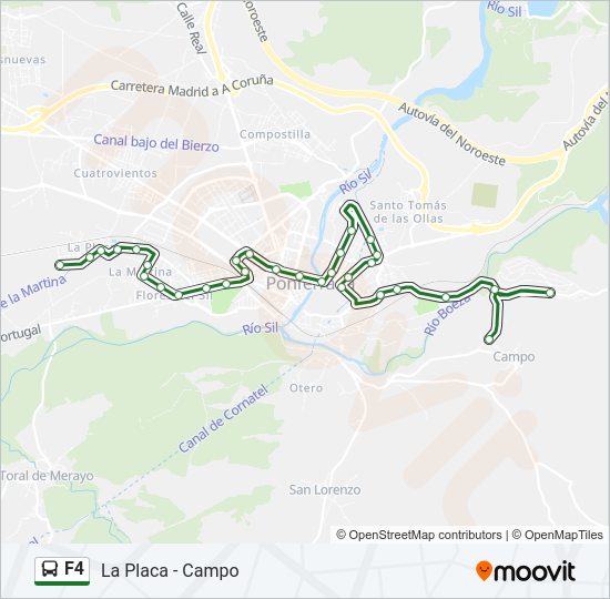Mapa de F4 de autobús