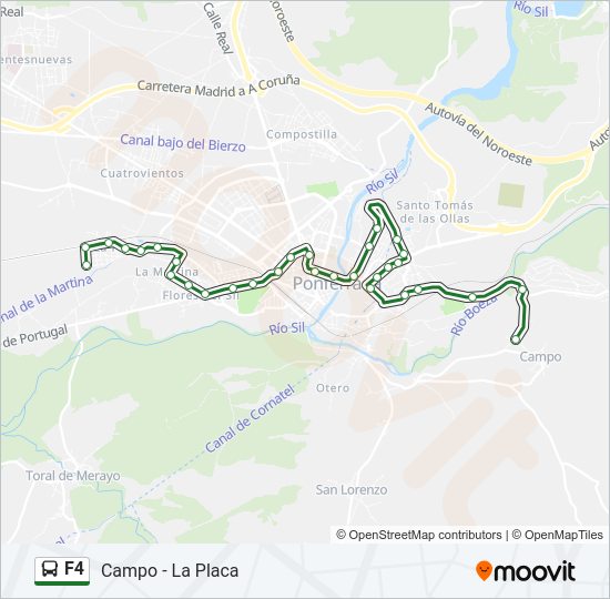 Mapa de F4 de autobús