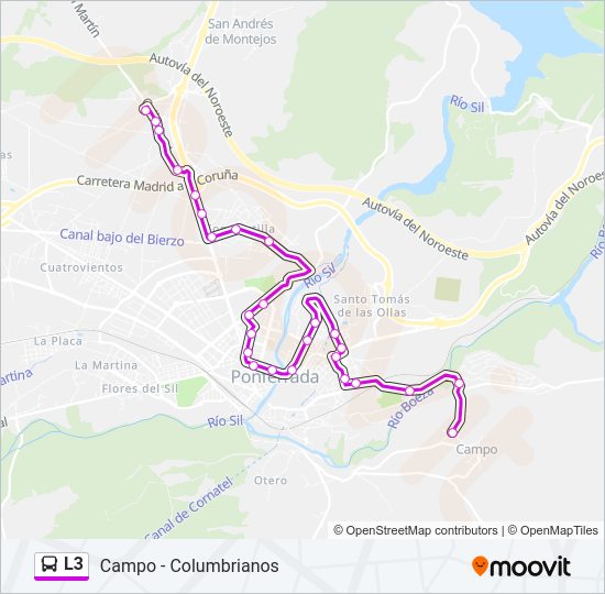 Mapa de L3 de autobús