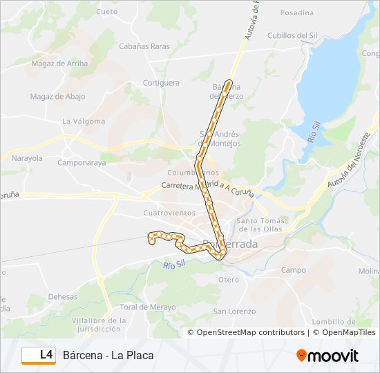 Mapa de L4 de autobús