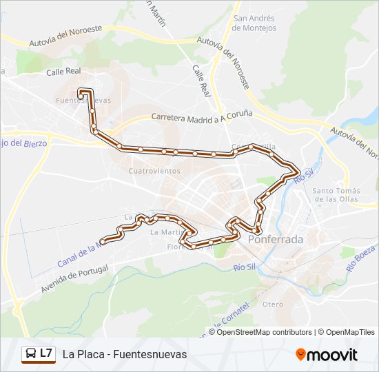 Mapa de L7 de autobús