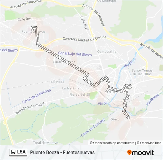 L5A Bus Line Map
