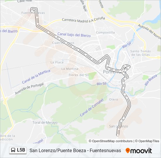 Mapa de L5B de autobús