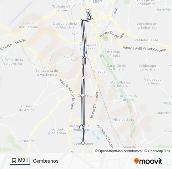 M21 Bus Line Map