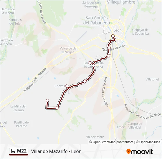M22 Bus Line Map