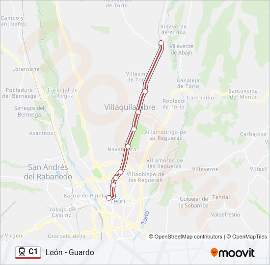 Mapa de C1 de tren