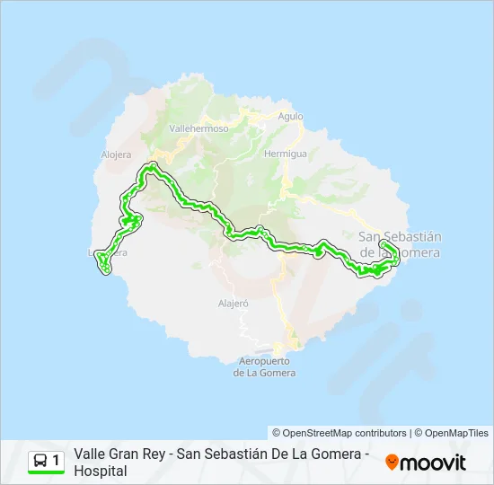 1 Bus Line Map