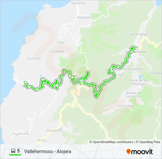 5 Bus Line Map