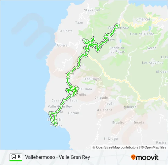 8 Bus Line Map