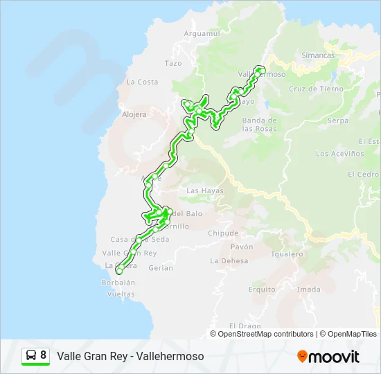 8 Bus Line Map