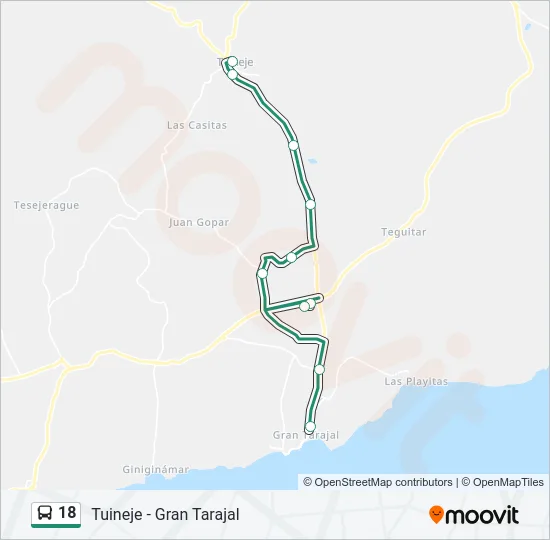 18 Bus Line Map