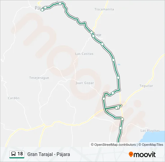 18 Bus Line Map