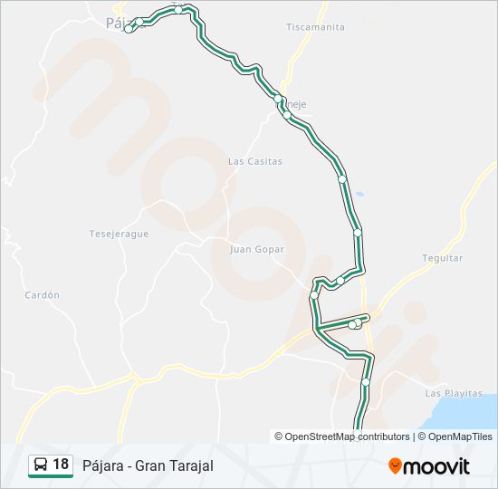 Mapa de 18 de autobús