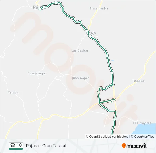 18 Bus Line Map