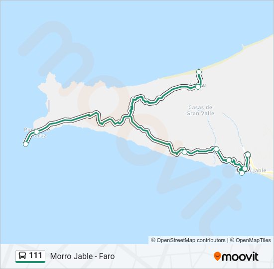 Mapa de 111 de autobús