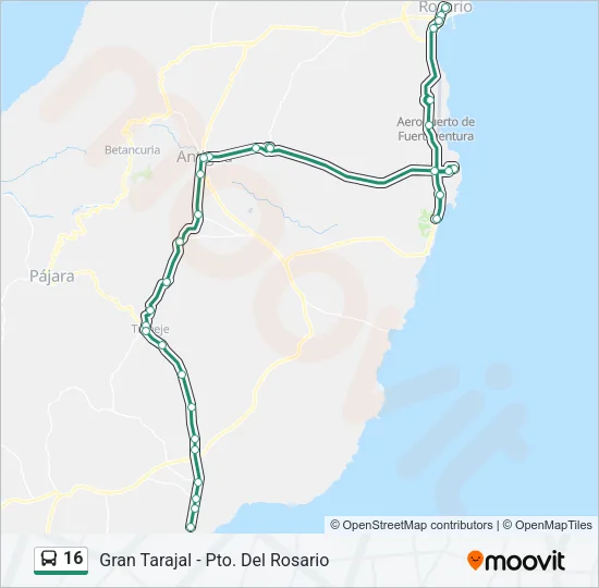 16 Bus Line Map