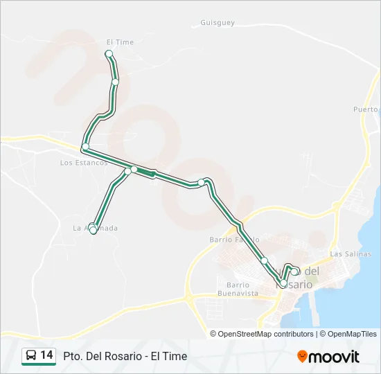 14 Bus Line Map