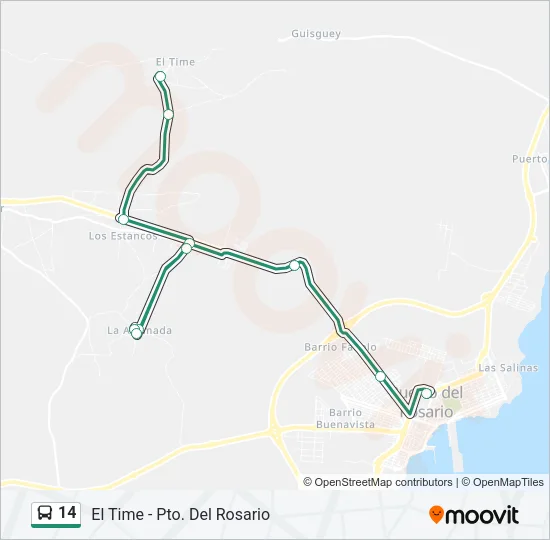 14 Bus Line Map