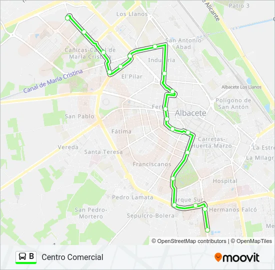 B Bus Line Map