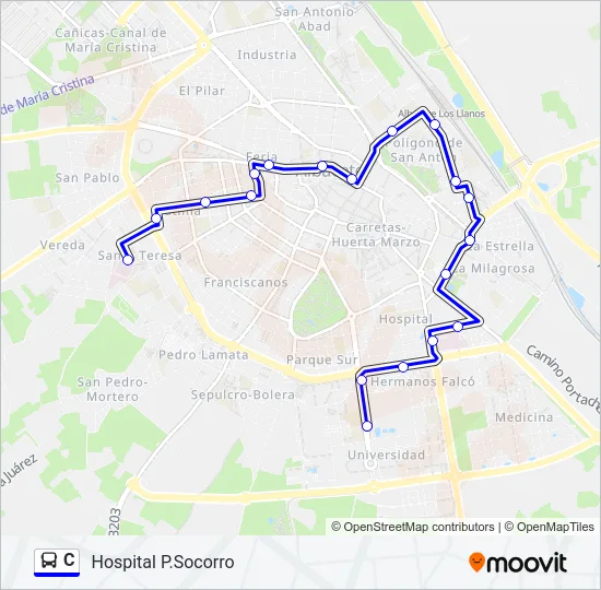C bus Mapa de línia