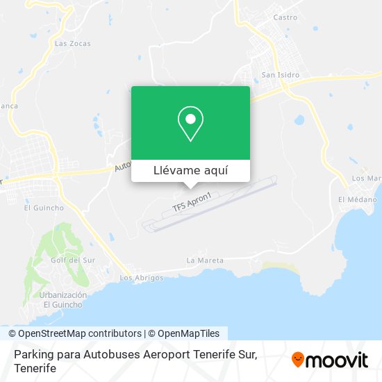 Mapa Parking para Autobuses Aeroport Tenerife Sur