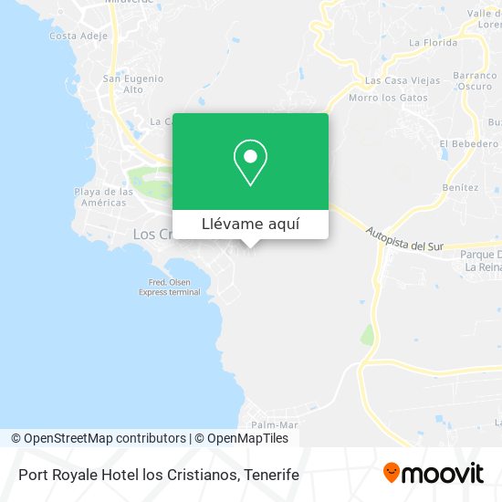 Mapa Port Royale Hotel los Cristianos