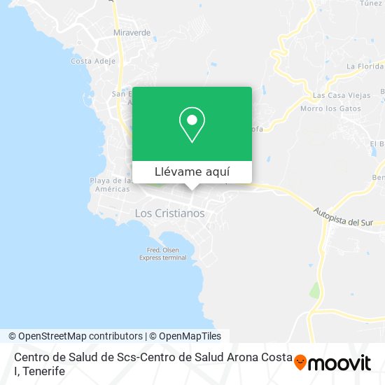 Mapa Centro de Salud de Scs-Centro de Salud Arona Costa I