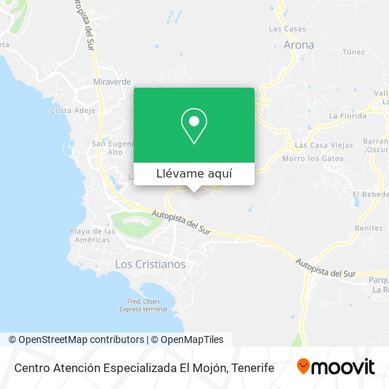Mapa Centro Atención Especializada El Mojón