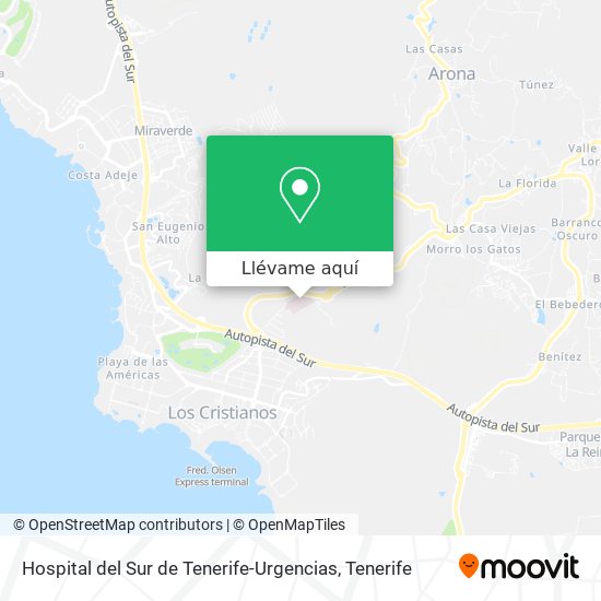 Mapa Hospital del Sur de Tenerife-Urgencias