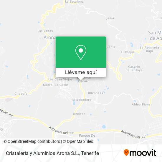 Mapa Cristalería y Aluminios Arona S.L.